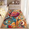 Abstract Rose Pattern Living Room Carpet, Colorful Modern Design Rug Suitable for use as an anti-slip for living room bedroom sofas