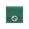 Gucci Logo Double G Litchi Grain Chain Messenger Envelope Wallet Crossbody Shoulder Bag Women Bags Green 615523-CAO0G-3120