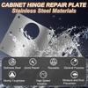 Cabinet Hinge Repair Plates Kit Stainless Steel Kitchen Cupboard Door Hinge Mounting Fixing Plate with Hole Hardware Accessories