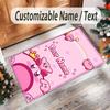 Personalized Crystal Velvet Carpet Custom Name Text,Kirby Anti Slip Area Rug For Home Decoration