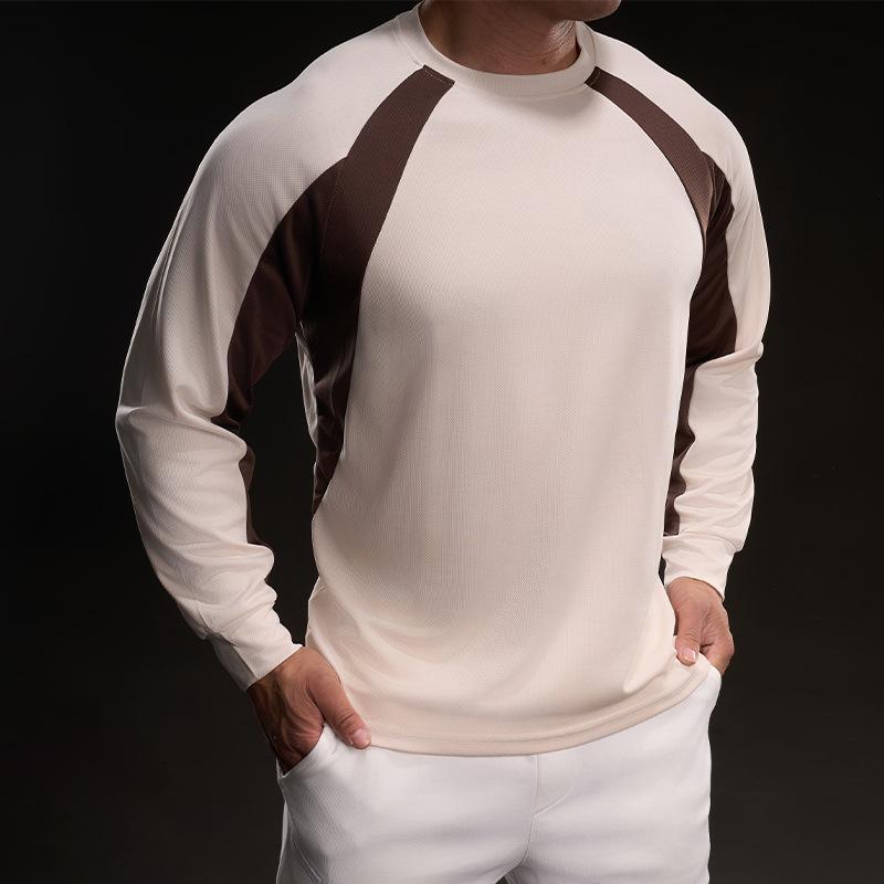 Weft Hardloop- en fitness-T-shirt met lange mouwen van ijzijde voor heren, geschikt voor de lente en de herfst. Strakke, gespierde stijl. XL