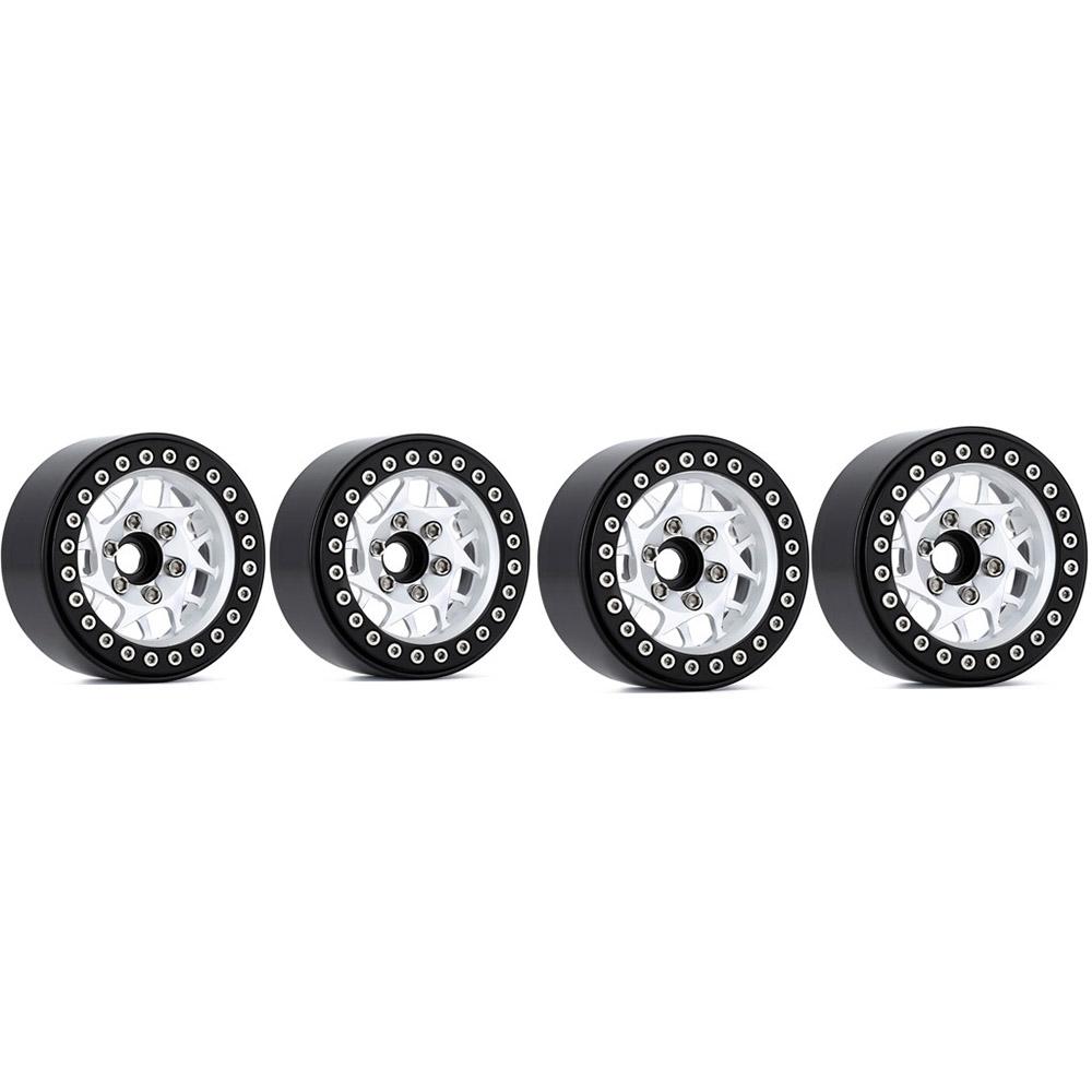 Aluminum Alloy Wheel Beadlock 2.2in Wheel S Hub 4pcs Replacement for 4 SCX10 90046 03007 Gen8 1Celsius10 Remote Control Car
