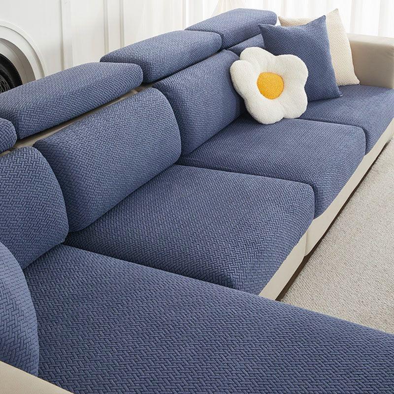 Jacquard Sofa Cover Solid Elastic Sofa Cushion Cover Living Room Washable Spandex Sofa Seat Slipcover Chaise Lounge Home Pets
