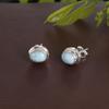Larimar Silver Stud Earring, 925 Sterling Silver Handmade Jewelry, Gift For Her, Women Earring