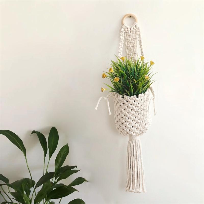 Plant Hanger Indoor Hanging Plant Basket Decorative Flowers Holder Stand for Indoor Outdoor Home Hanging Decorations