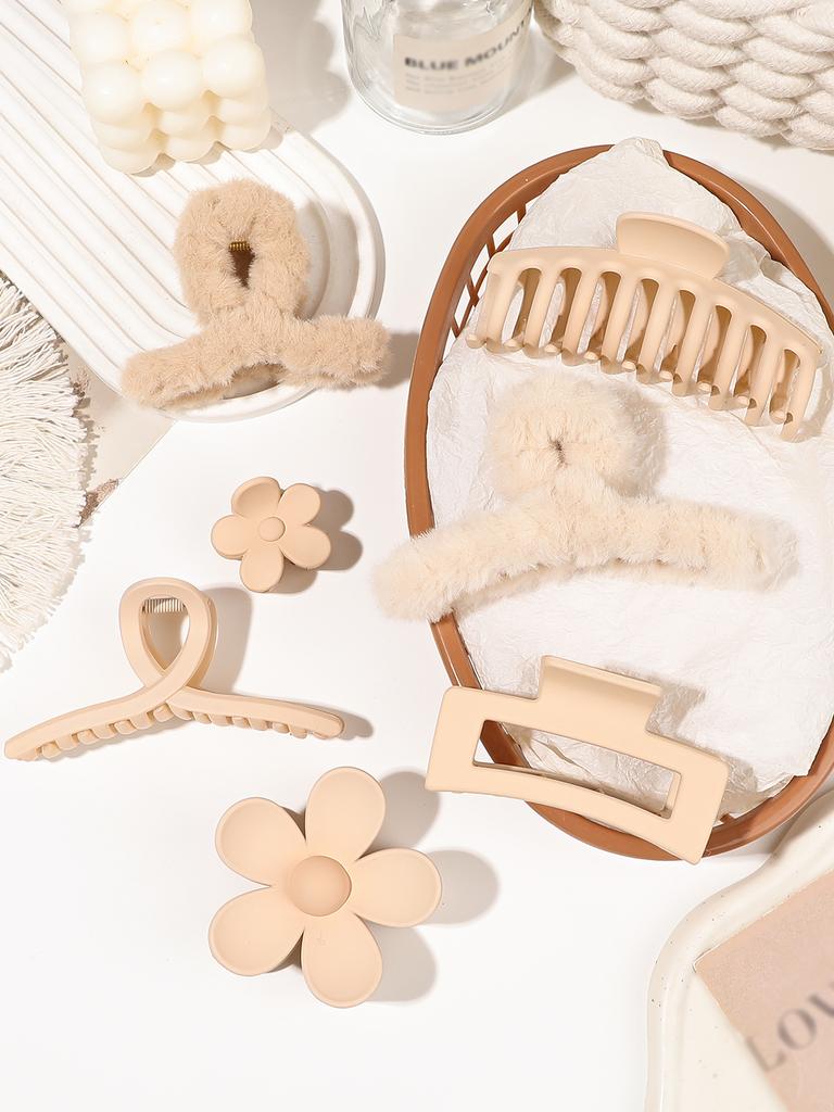 7PCS Hair Clips for Women, Flower Claw Clips for Thick Hair, Non-Slip Hair Accessories with Multi-Styles