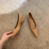 Pointed flat shoes single shoes women's 2025 new temperament pointed head shallow mouth low heel temperament grandma shoes fairy shoes