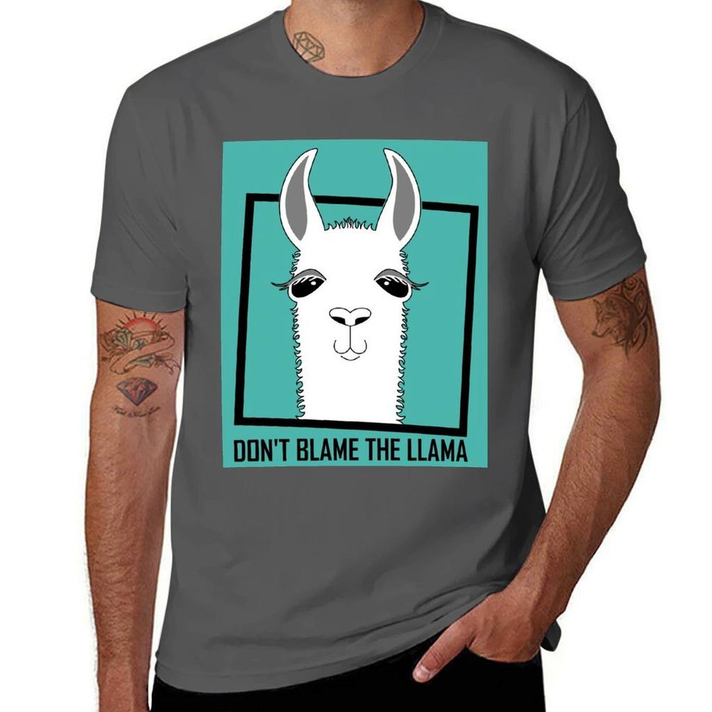 Dont Blame The Llama Tshirt Minimalist Plain Crew Neck Tshirt