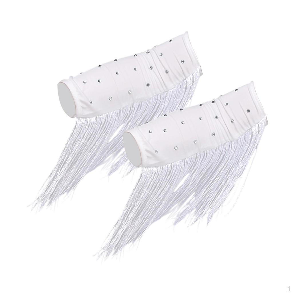 1 Pair Latin Dance Arm Sleeves Competitions Shiny Comfortable Tassel