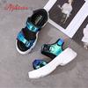 Aphixta 1.968 inch Platform Women Sandals 2025 New Ladies Hook & Loop Shoes Women's Wedges Shoes Summer Sandals
