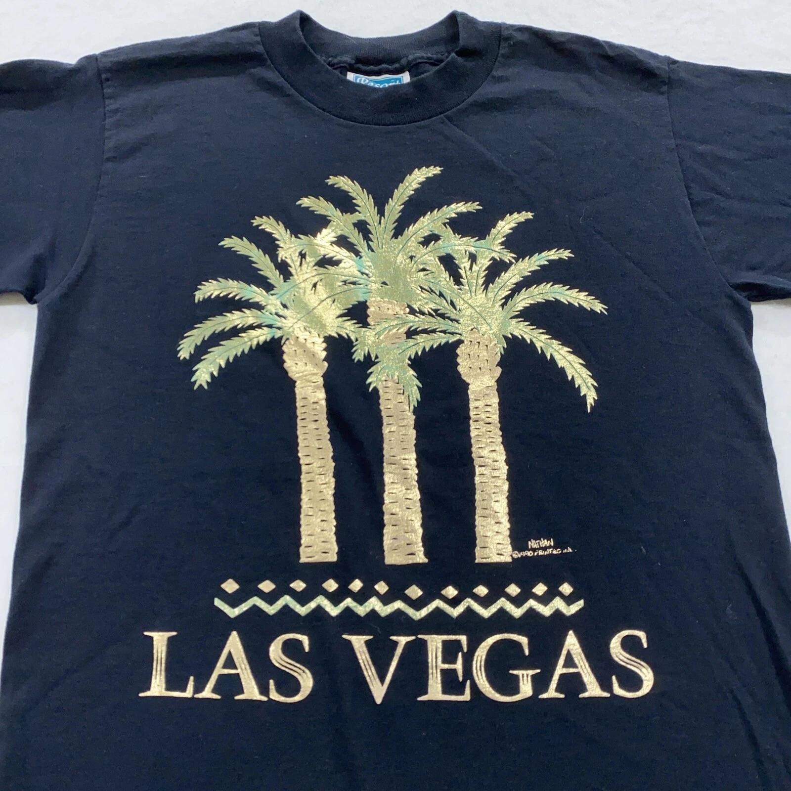 

vintage 90s LAS VEGAS PALM TREE T-Shirt SMALL soft surf beach vacation S