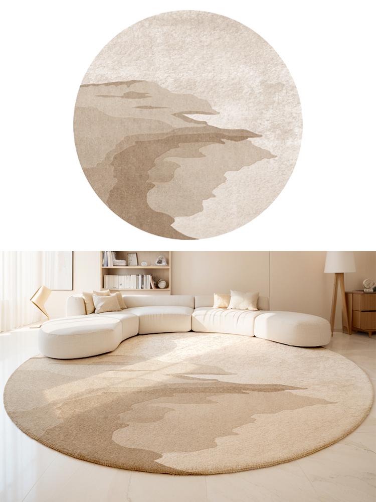 Nordic Style Bedroom Decor Round Carpet Minimalist Carpets for Living Room Thick Plush Study Floor Mat Fluffy Soft Cloakroom Rug