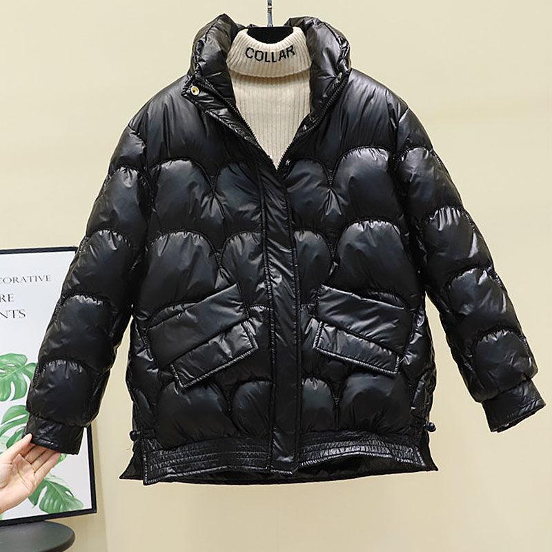 Winter Cotton-padded Women's New Glossy Fashion Foreign Loose Cotton-padded Jacket Short Cotton-padded Jacket