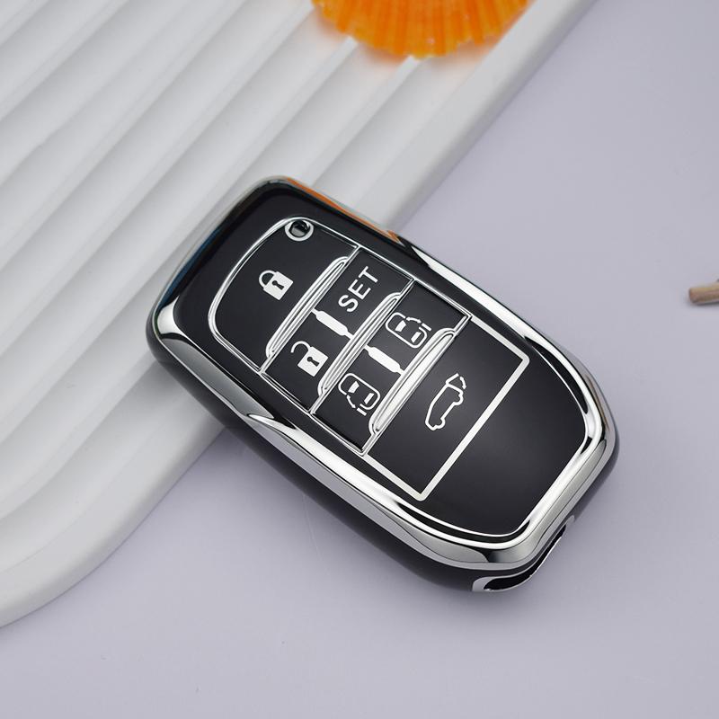 

5 6 кнопок, новый чехол для ключей из ТПУ, чехол для ключей, брелок для Toyota Alphard PREVIA Voxy Noah Esquire, Vellfire Harrier, держатель, защитные аксессуары 6 Button Key Case чёрный