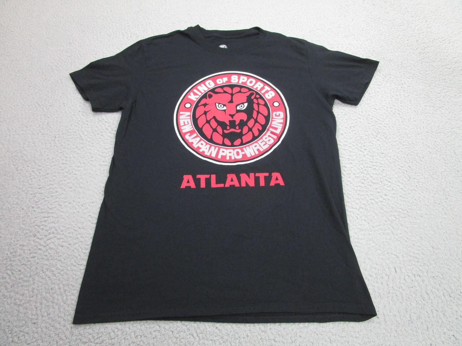 New Japan Pro Wrestling Shirt Mens Large Black Wrestling Atlanta NJPW 72 S