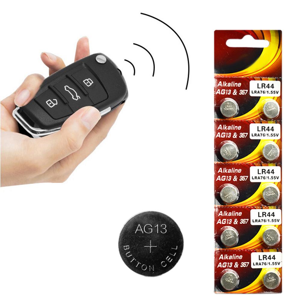 10Pcs AG13 Button Batteries LR44 A76 357 357A LR1154 SR1154 SR44 GP76 Suitable For Watch Remote Control Electric Toy