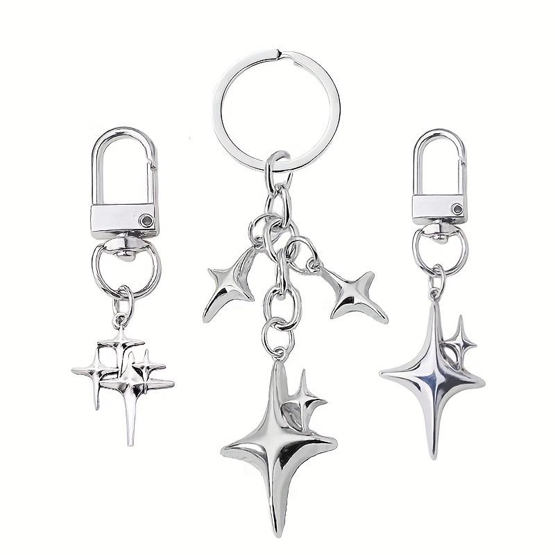 1pc Alloy Star and Moon Keychain Fashionable Ladies Key Ring for Bags, Backpacks, Cars Daily Use - Decorative Star Shape, Ring Buckle