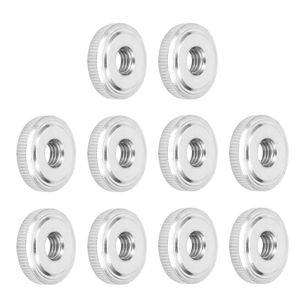 10pcs Through Hole Hand Twist Nuts Flat Head Carbon Steel Nuts Flanged Thumb Nut Machine Assembly