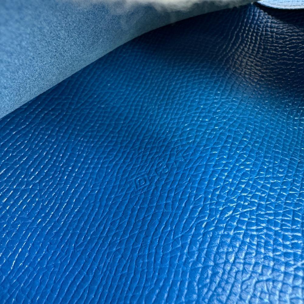 HERMES leather leather Agenda Vision Notebook cover blue leather mens Used