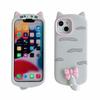Custodia protettiva in silicone morbido 3D a forma di gatto per iPhone 16 Pro Max 17 Air 15 14 13 12 11 15 Plus Cover Posteriore