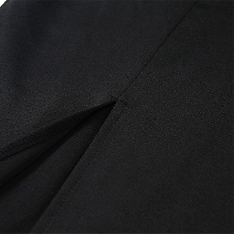 2026 European & American Fashion Slim Waist-Cinching Solid Color Slit Spaghetti Strap Dress for Women