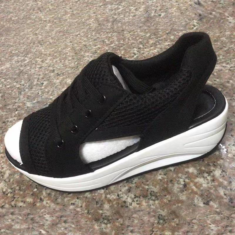 Women's Strappy Platform Sandals Sports Sabot Sneakers Shoes Open Toe Comfortable Casual Mesh Breathable Sandals Summer 2024