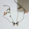 Ins Butterfly Magnetic Necklace Heart Pendant Butterfly Bracelet Set Best Friend Necklace  Couple