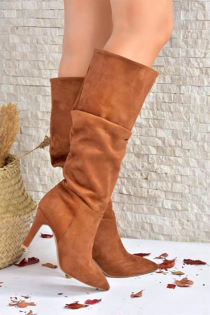 Women Modern Stylish Fashion Boots Boots Faux Leather Suede Skin Suede Thin Heel Boots