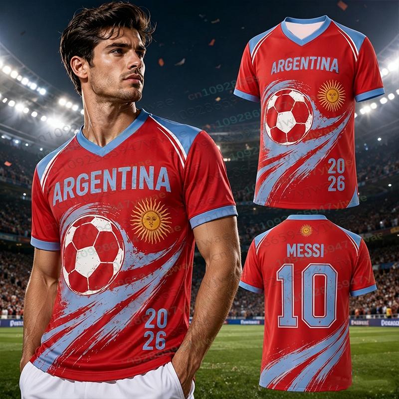 Summer Fashion GPT New Messi Graffiti Fan Sports T-shirt Daily Match Training Comfortable Parent-child Argentina Football Jersey