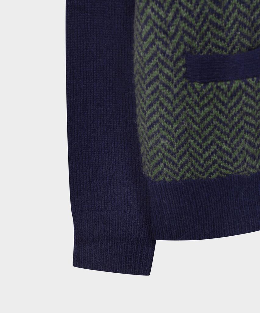 Brooks Brothers Wool Herringbone Shawl Cardigan (Multi) (Bbwcmff401)