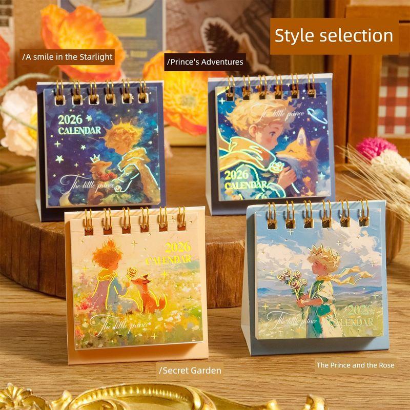 

Little Prince Mini 2026 Desk Calendar Memo New Arrival Good-looking Calendar Desktop Decoration Notepad Creative K [Buy two get two free!] 4 Family Photos