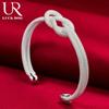 925 Sterling Silver Interwoven Mesh Bracelet Fashionable Wedding Jewelry