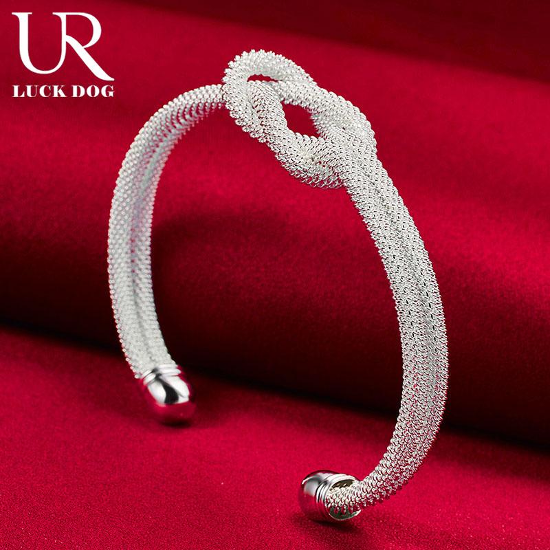 925 Sterling Silver Interwoven Mesh Bracelet Fashionable Wedding Jewelry