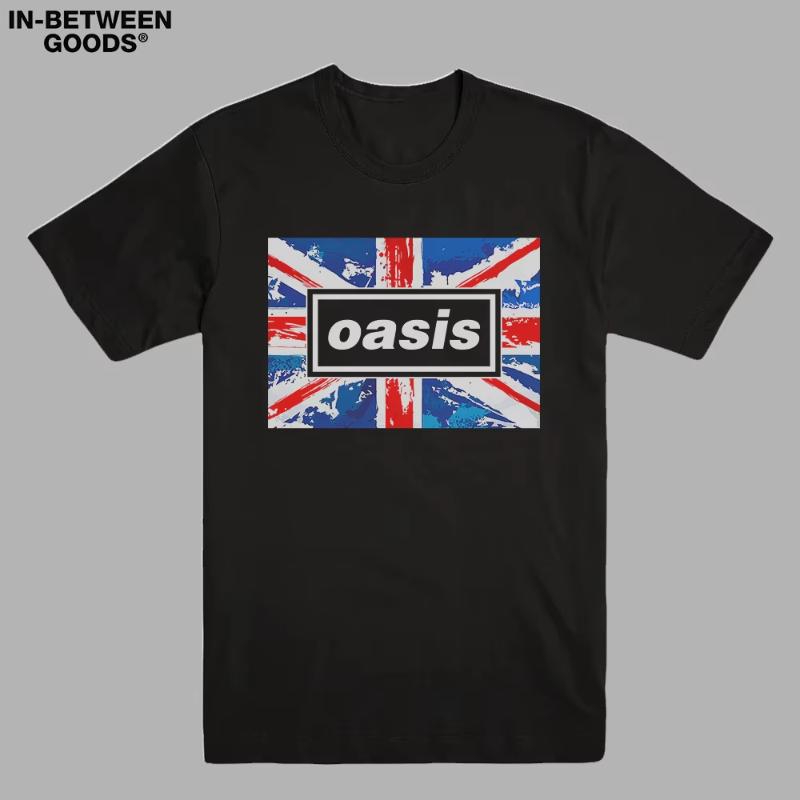 Summer Oasis Band Rock T-shirt Retro Punk Print T-shirt Loose Breathable Casual Short Sleeve T-shirt Camisetas Surf Hombre Moto