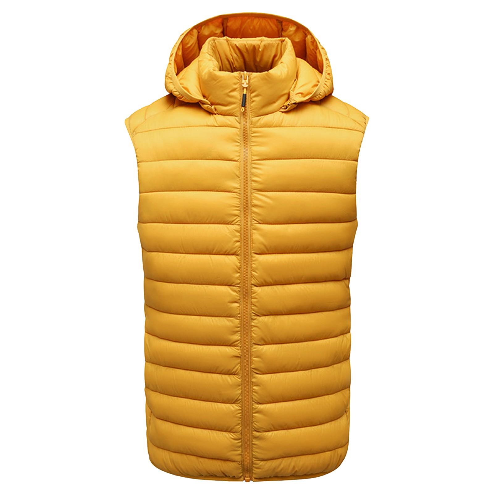 

Мужской жилет и зимнее новое легкое хлопковое пальто, повседневный хлопковый костюм без рукавов XXXL жёлтый