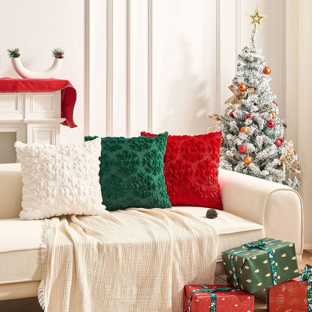 Christmas Decoration Props Christmas Pillow Cover Embroidery Christmas Accessories Christmas Snowflake Pillow Cover