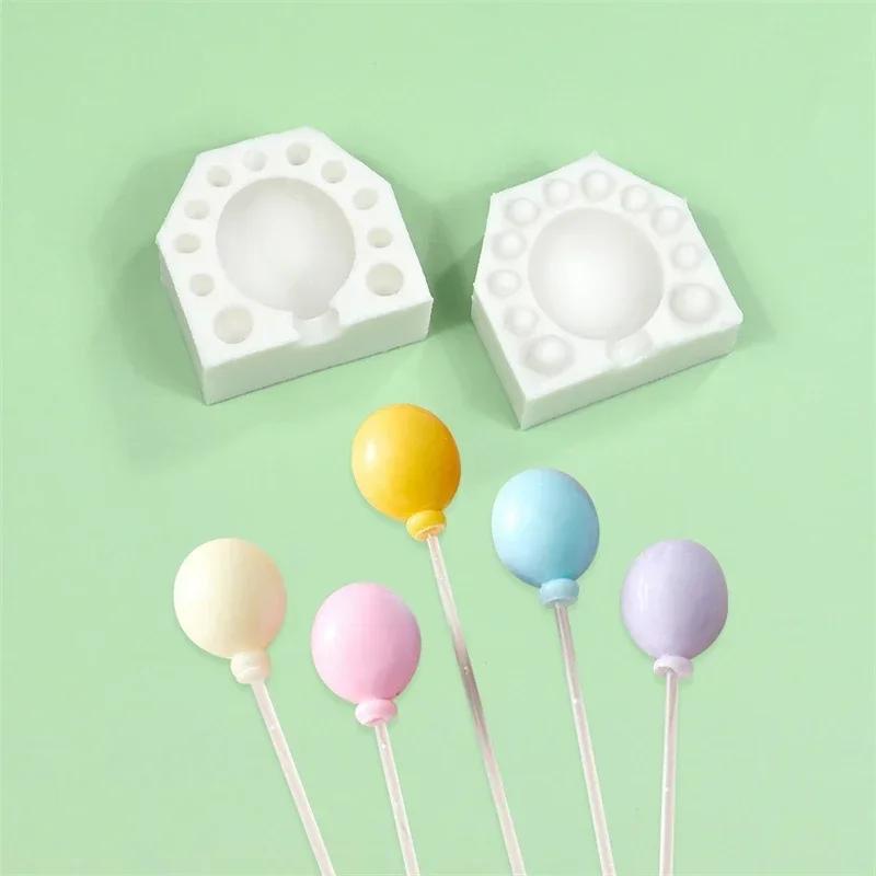 Small Balloon Design Silicone Mold 3D Oval Fondant Chocolate Mould Gumpaste Clay Candle Making Cake Decorating Tools Bakeware