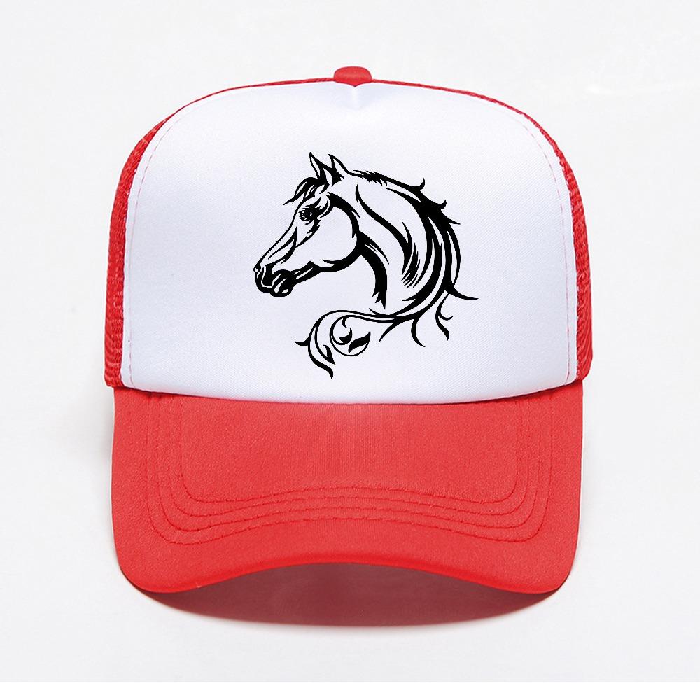 Handsome Horse baseball cap Fashion adult Adjustable mesh breathable visor Trucker Hat