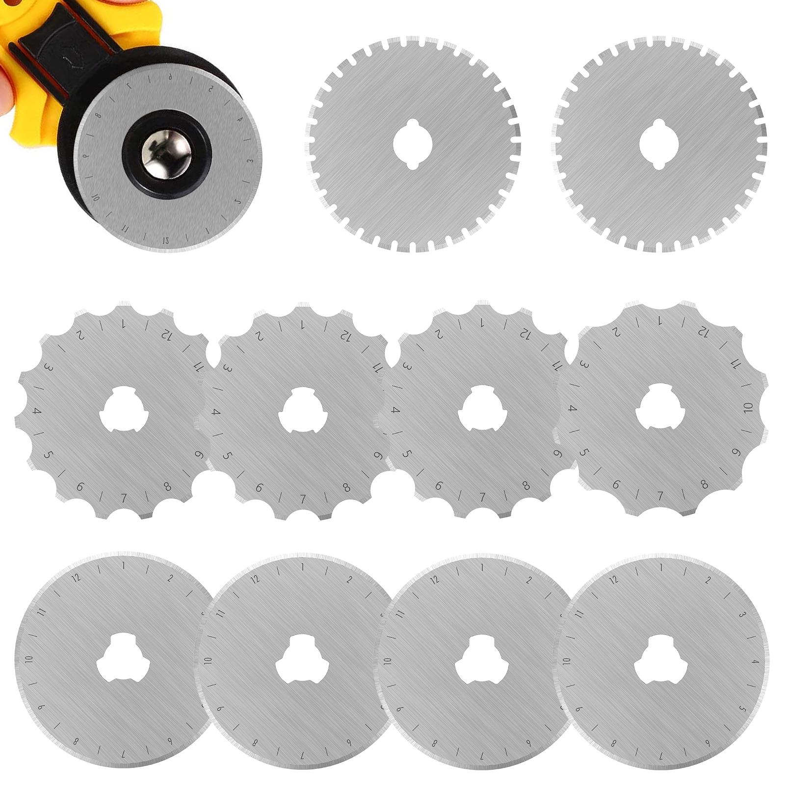 

10 шт. 12/15 зубцов для вязания крючком, лезвие для вращающегося резака, 45 мм, круглые лезвия для квилтинга, скрапбукинга, шитья, искусства