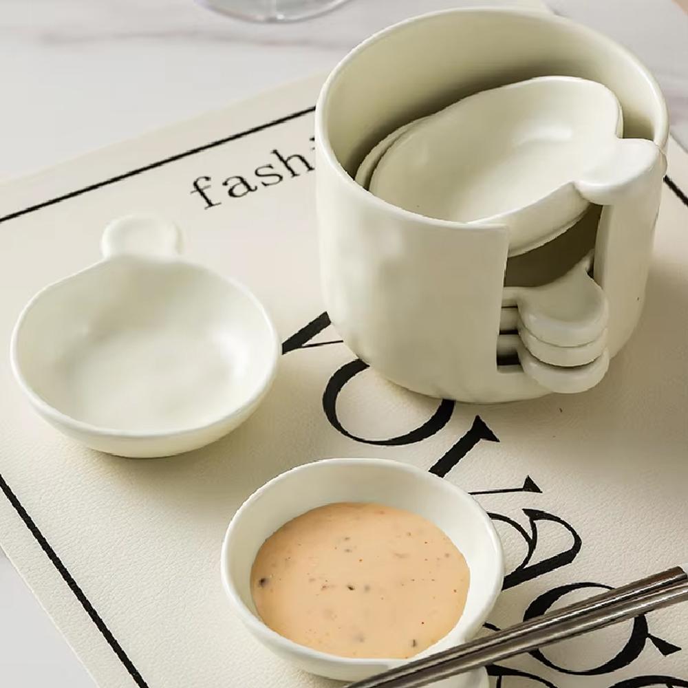 Round Seasoning Dish Set Irregular Storage Dish Set Nordic Hot Pot Sauce Dip Dish Vinegar Dish Kitchen Sauce Distributor