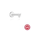 Simple Petal Moissanite S925 Silver Thread Cartilage Earring 16G Helix Stud Fashion