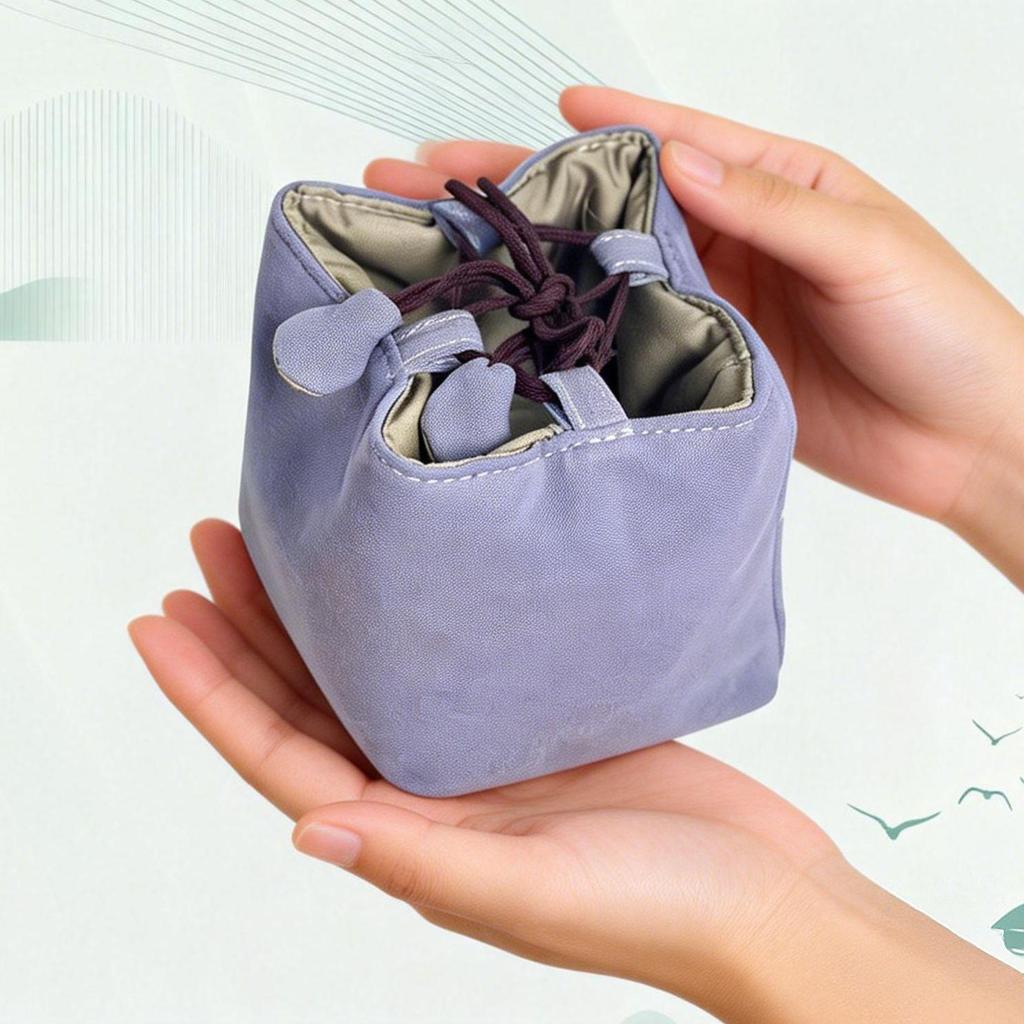 Compact Travel Tea Set with Bag: One Pot, Four Cups - Durable Cotton Linen