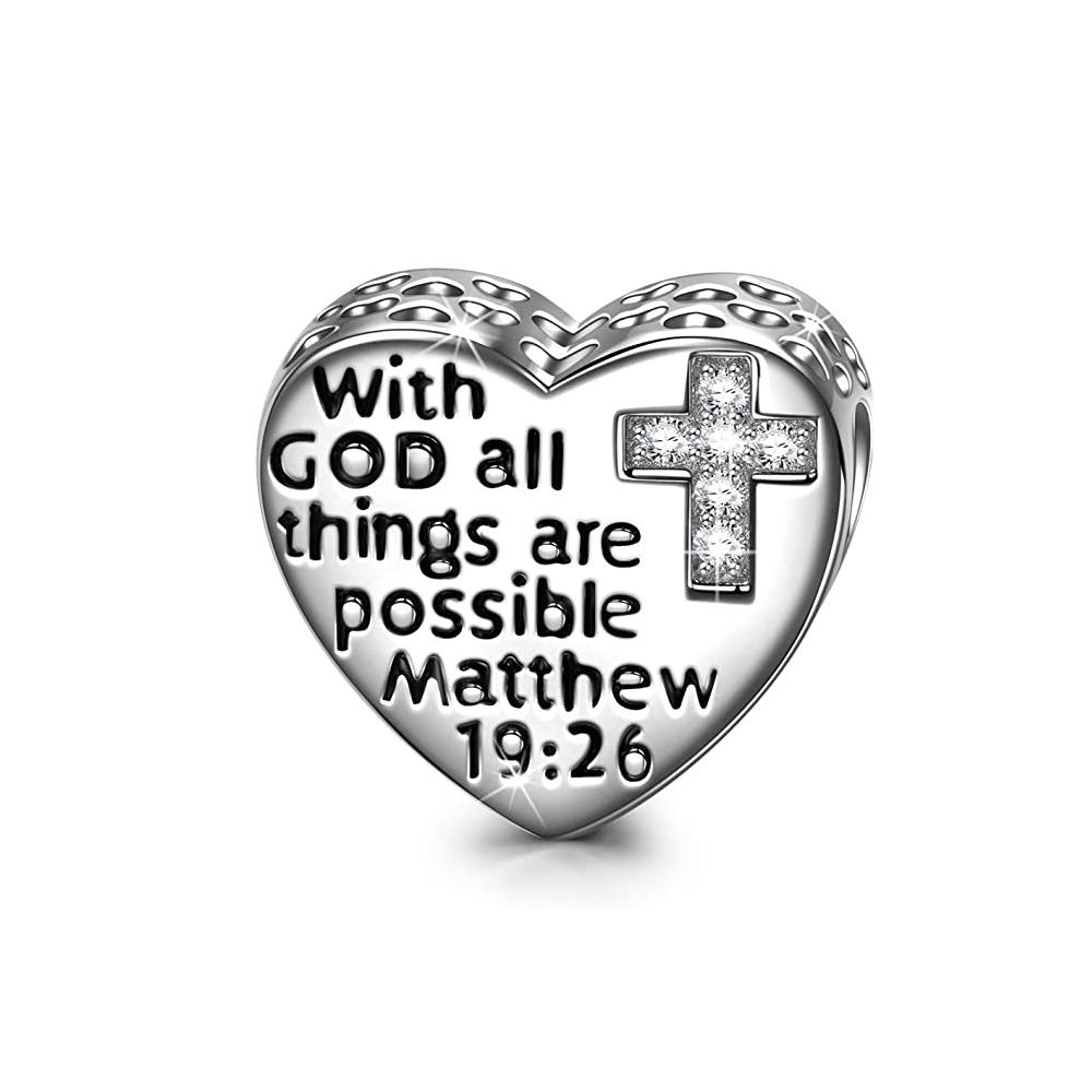 New Copper God Bible Religion Cross Priest Jesus Pendant Bead Diy Fit Original Pendant Charm Bracelet Women Jewelry