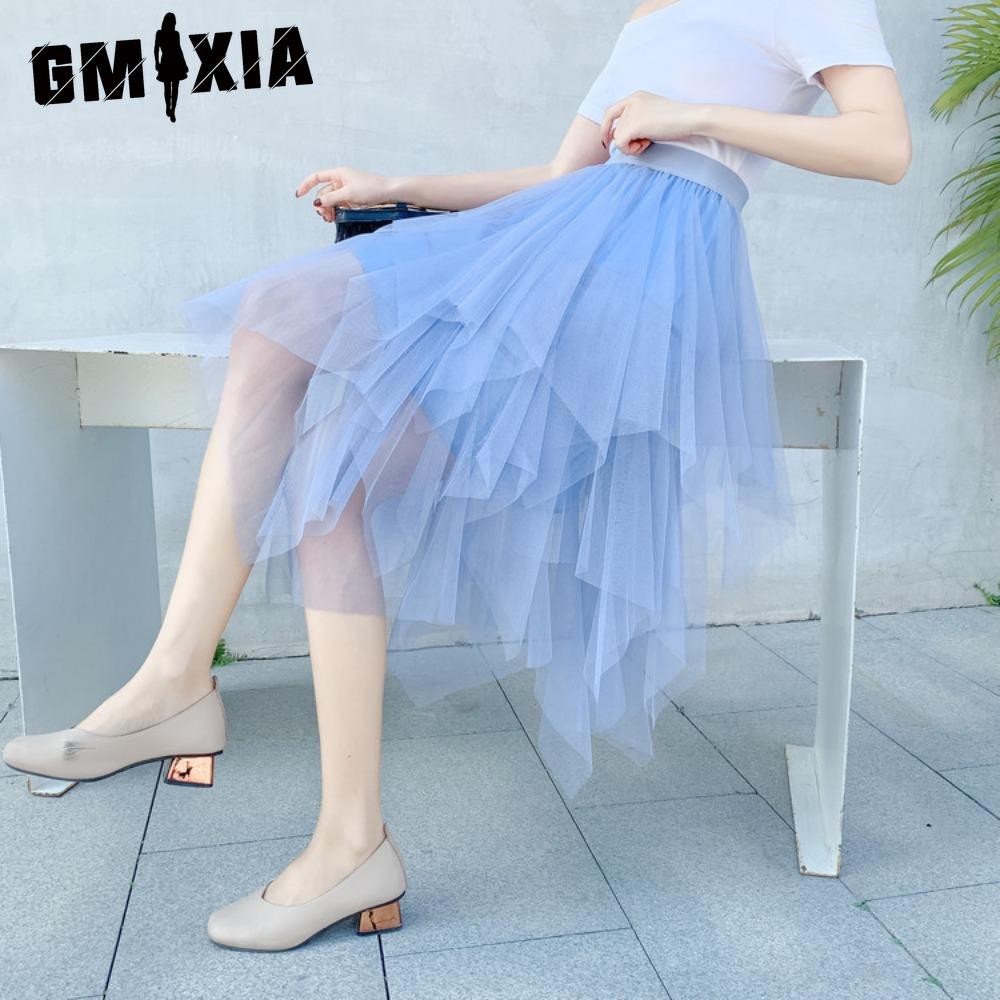 GMXIA Damenmode Lässig Einfarbig Druck Sommer Frühlingsrock