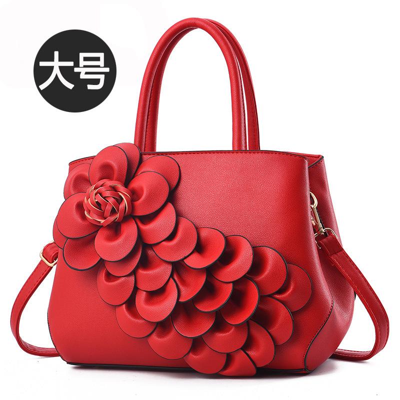 Handbag New Stylish European American Popular Pu Leather Floral Portable Shoulder Bag Cute Bag Wholesale Price