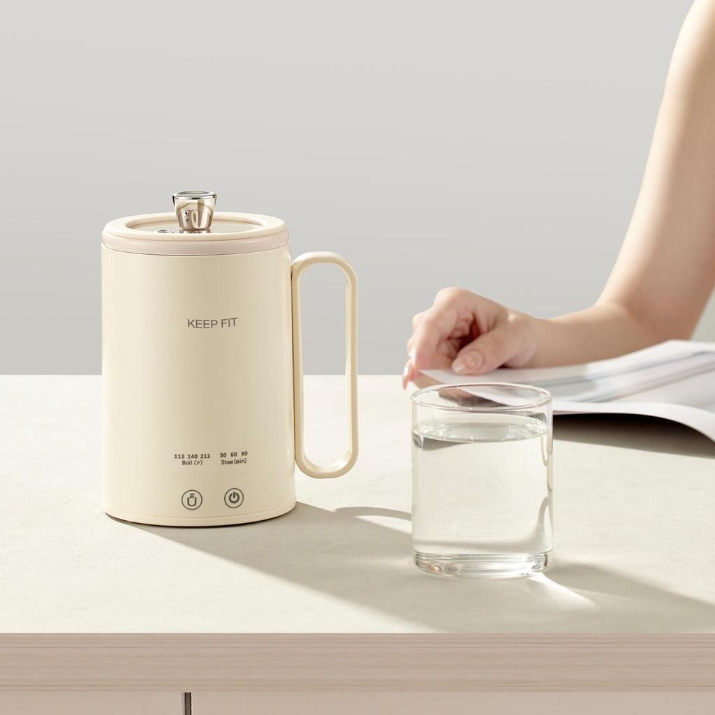 Portable Electric Tea Kettle with Timer and Infuser - All-in-One Stewing and Boiling Cup