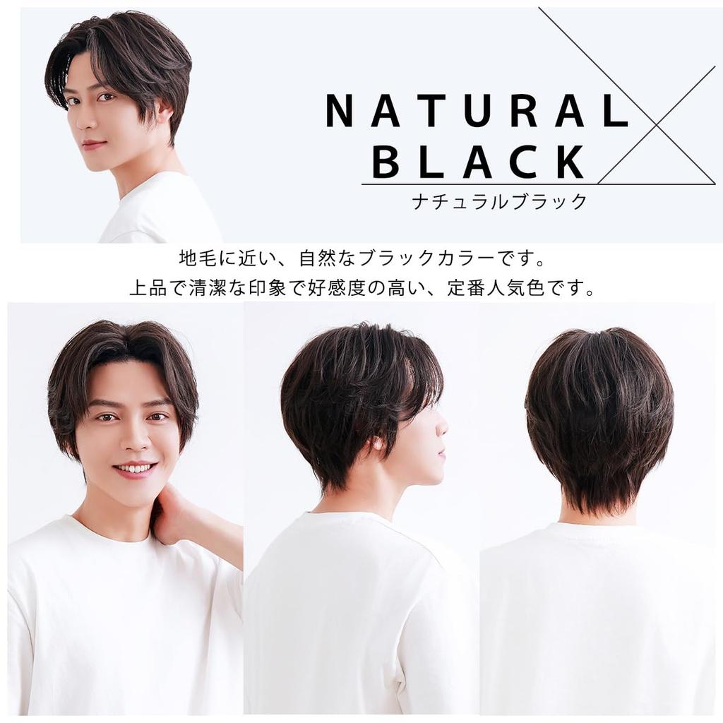 TefuRe Herrenperücken, J-hair Mitglied, 2024 Innovativer Stil Herrenschwarze Perücke, Mittelscheitel, Natürliche Frisur, Mittelscheitel Kurz, Koreanischer Stil, Natürliches Schwarz