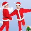 Traje Cálido de Fiesta de Navidad Invierno Abrigo Pantalones Sombrero Zapato Traje de Juego de Roles de Papá Noel Niños Niñas