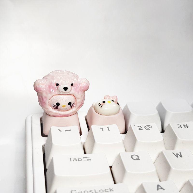

Custom 3D Cat Keycaps for Mechanical Keyboards - Cute Moa Design for Desktop Decor