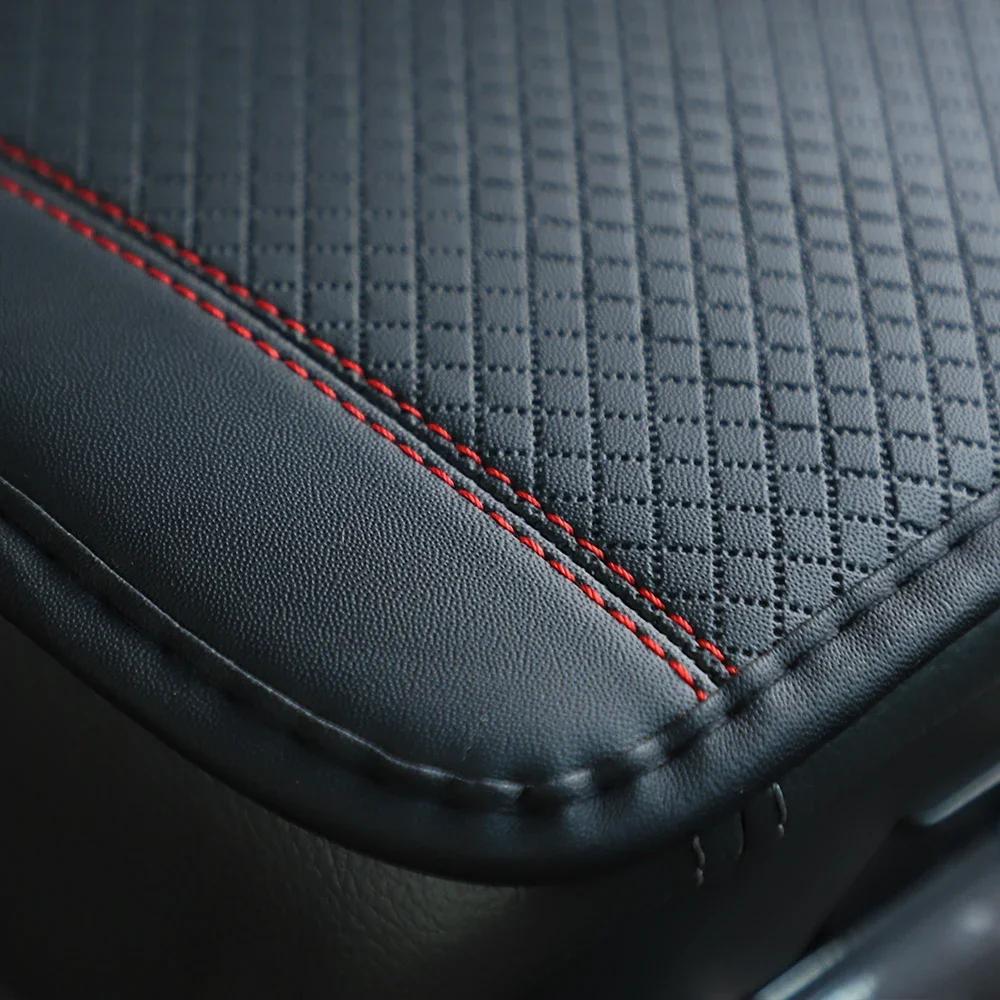 1 Almofada de Braço de Carro Impermeável Antifouling Embossada Confortável de PU Almofada de Controle Central Suprimentos Automotivos